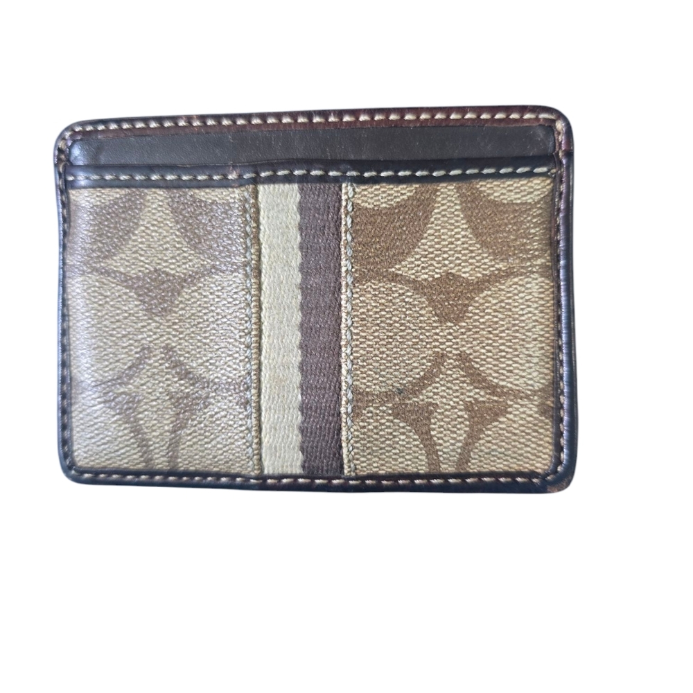 Coach Brown and Tan Card Holder - Picture 5 of 7